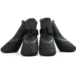 Dog anti-slip socks, grey & black size Large.